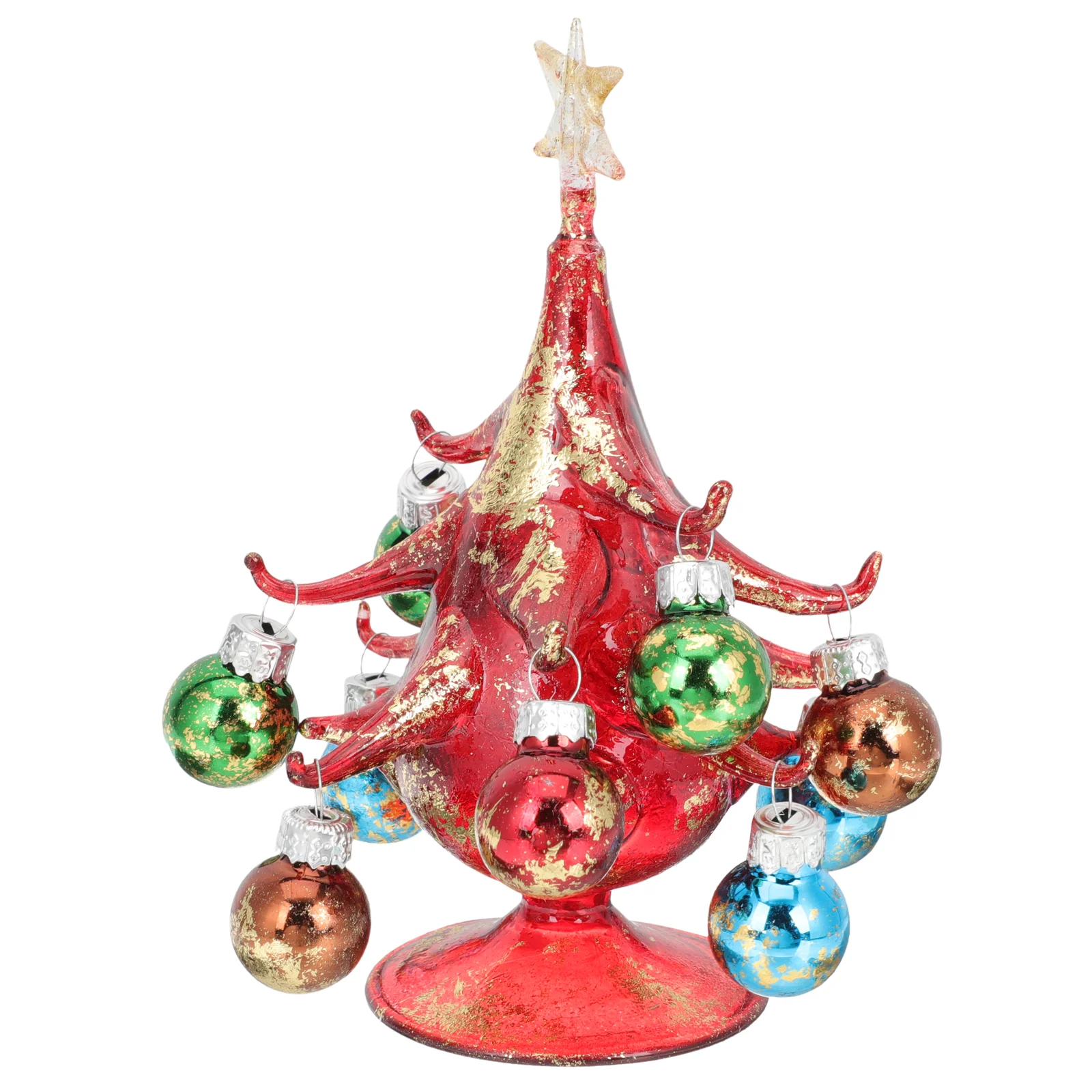 

Tree Christmas Ornament Tabletop Miniaturesmall Figurinesdecor Figurine Table Desk Craft Bell Artificial Decoration Mini