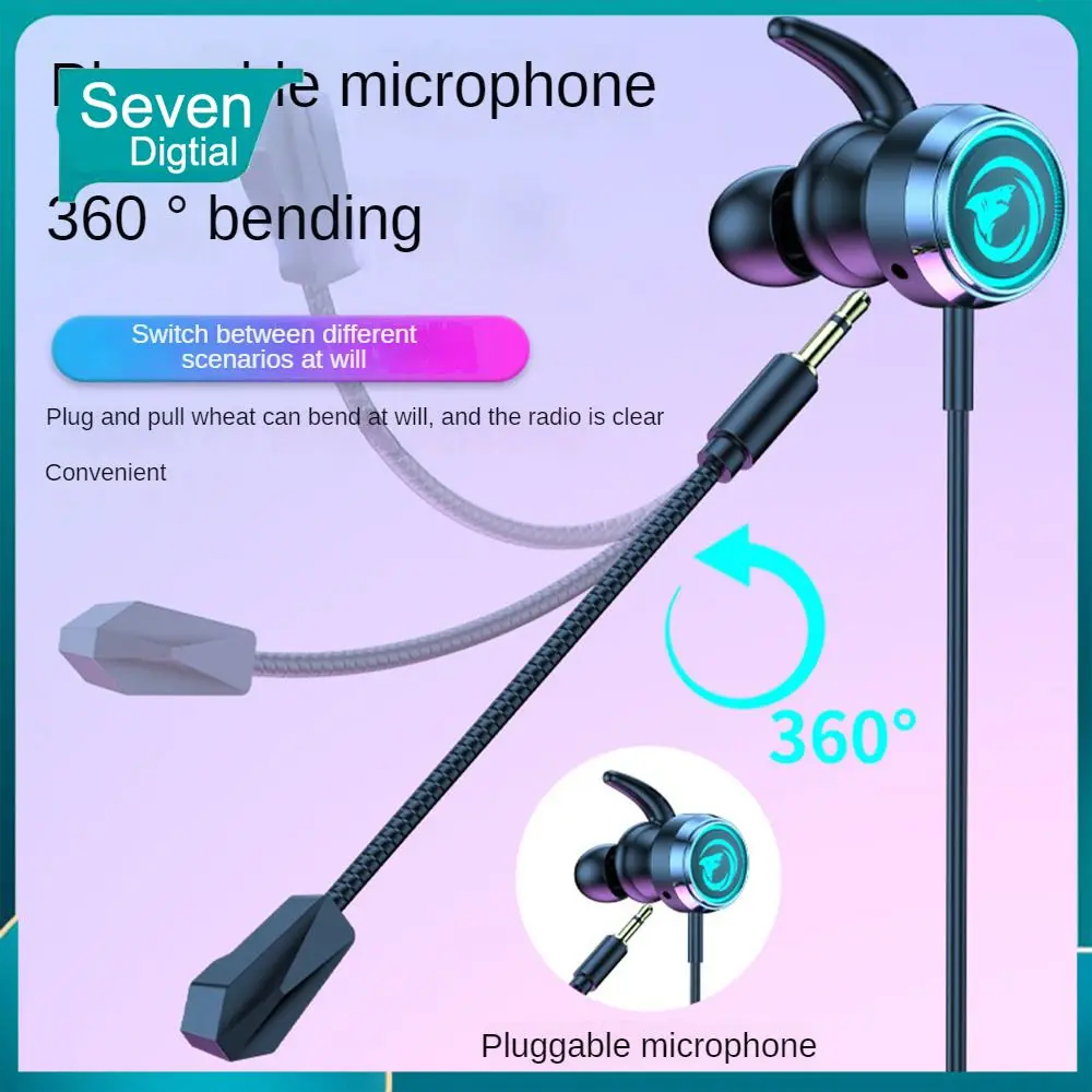 

Stereo Type C Earphones Charging Stable Wired Headphone Black With Microphone Sport Earphones Bass In-ear Gaming Headset 1.2m