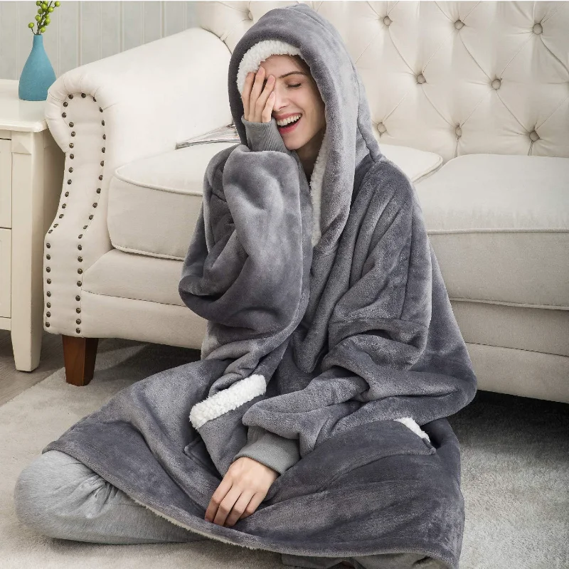 

Oversized Hoodies Sweatshirt Women Winter Hoodies Fleece Giant TV Blanket With Sleeves Pullover Oversize Women Hoody Sweatshirts