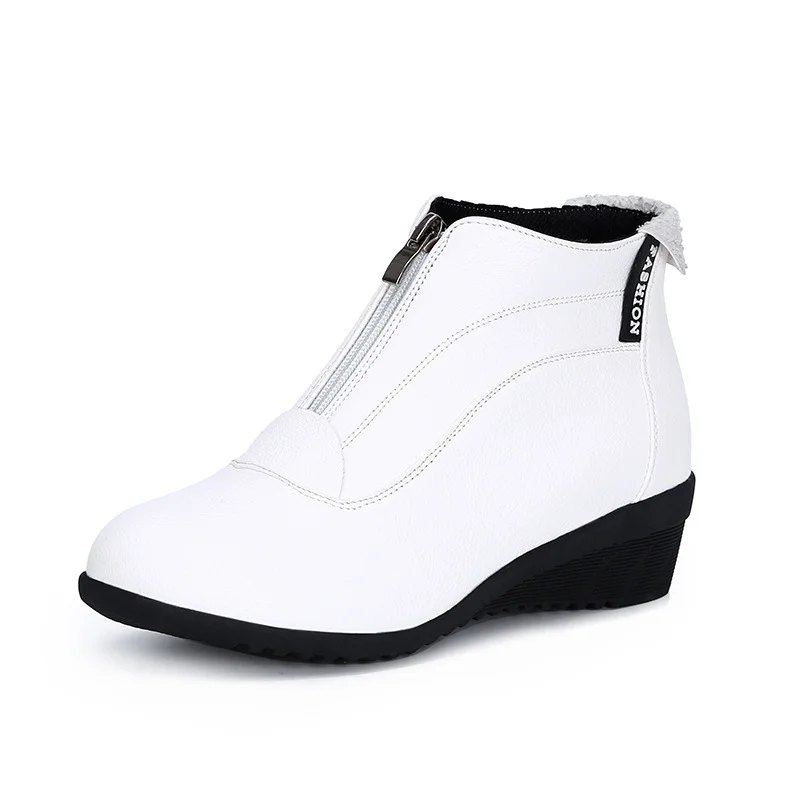 Winter Boots Women 2020 Women Snow Boots Wedge Heels Winter Shoes Women Warm Fur Casual Shoes  Zip Women's Shoes Botas Mujer