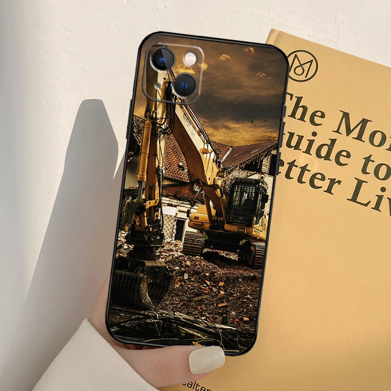 Чехол для экскаватора для iPhone 16 15 14 Pro Max Plus 13 12 Mini 11 Pro Max, задняя крышка (art.: 3920bc11a1efe) - 3920bc11a1efe