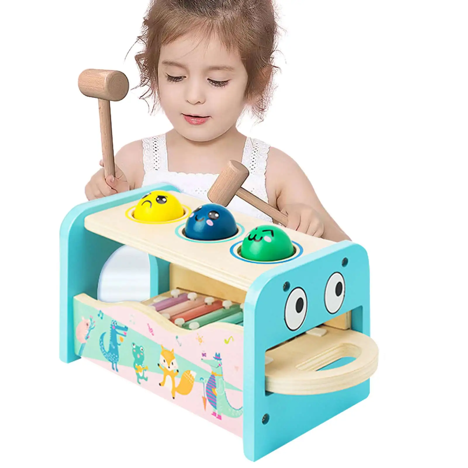 

Pounding Bench Wooden Toy Multifunctional Musical Pounding Kids Xylophone Set Wooden Pounding Bench And Xylophone Set