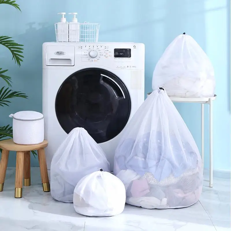 

Drawstring Washing Machine Laundry Bag Underwear Bra Socks Wash Net Large Capacity Clothes Storage Pouch Mesh Dirty Laundry Bags