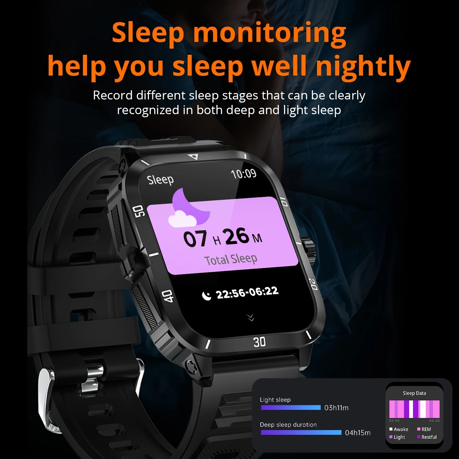 1pc Smart Watch For Women Men 3 ATM Waterproof Wireless Call Android And 4.98cm IPS HD Screen 430mAh Long Ba