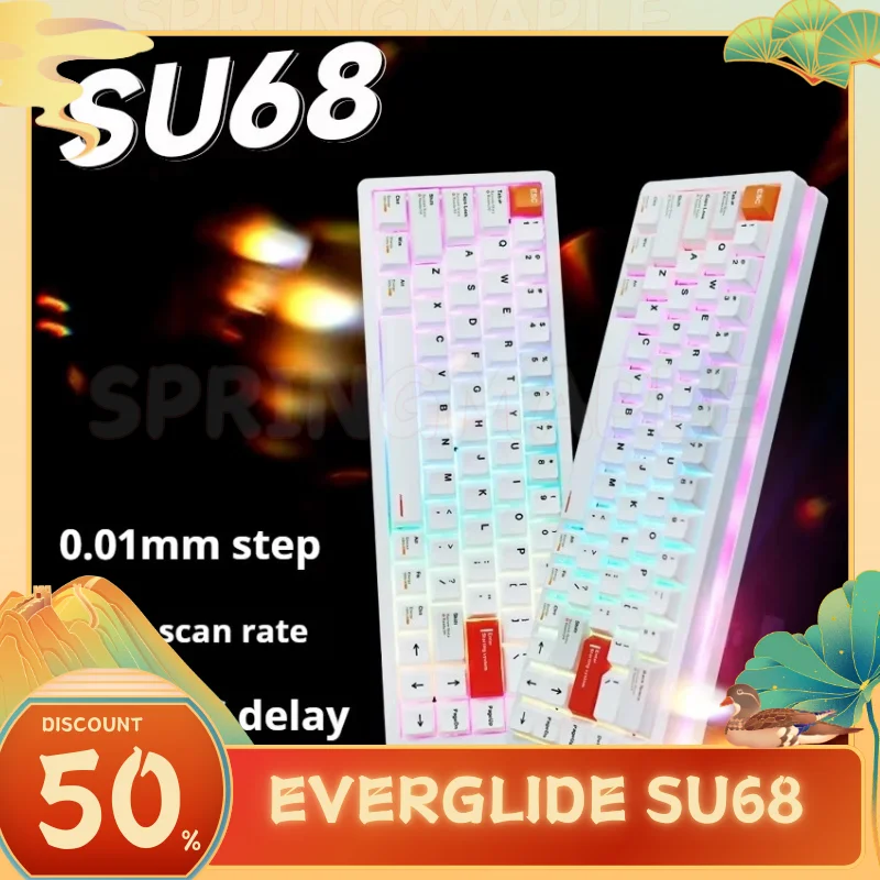 Everglide Su68 Проводной магнитный переключатель Механическая клавиатура Клавиатура с