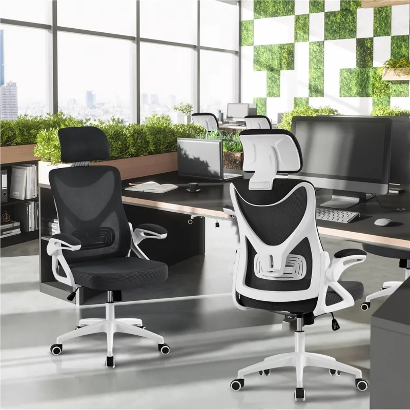 With Adjustable Padded Headrest, White/black
