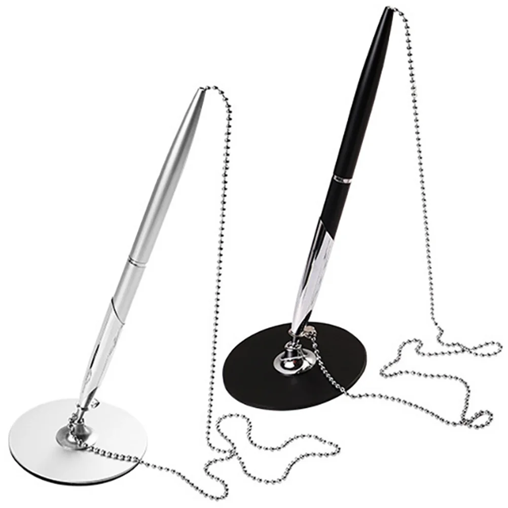

Pen Pens Sign Chain Signing Desktop Holder Guest Ink Writing Business Office Secure Ballpoint Standing Reception Ffice Table