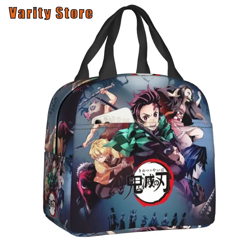 

Tanjiro Kimetsu No Yaiba Manga Insulated Lunch Bags Kimestu No Yaiba Portable Thermal Cooler Food Lunch Box Work School Travel