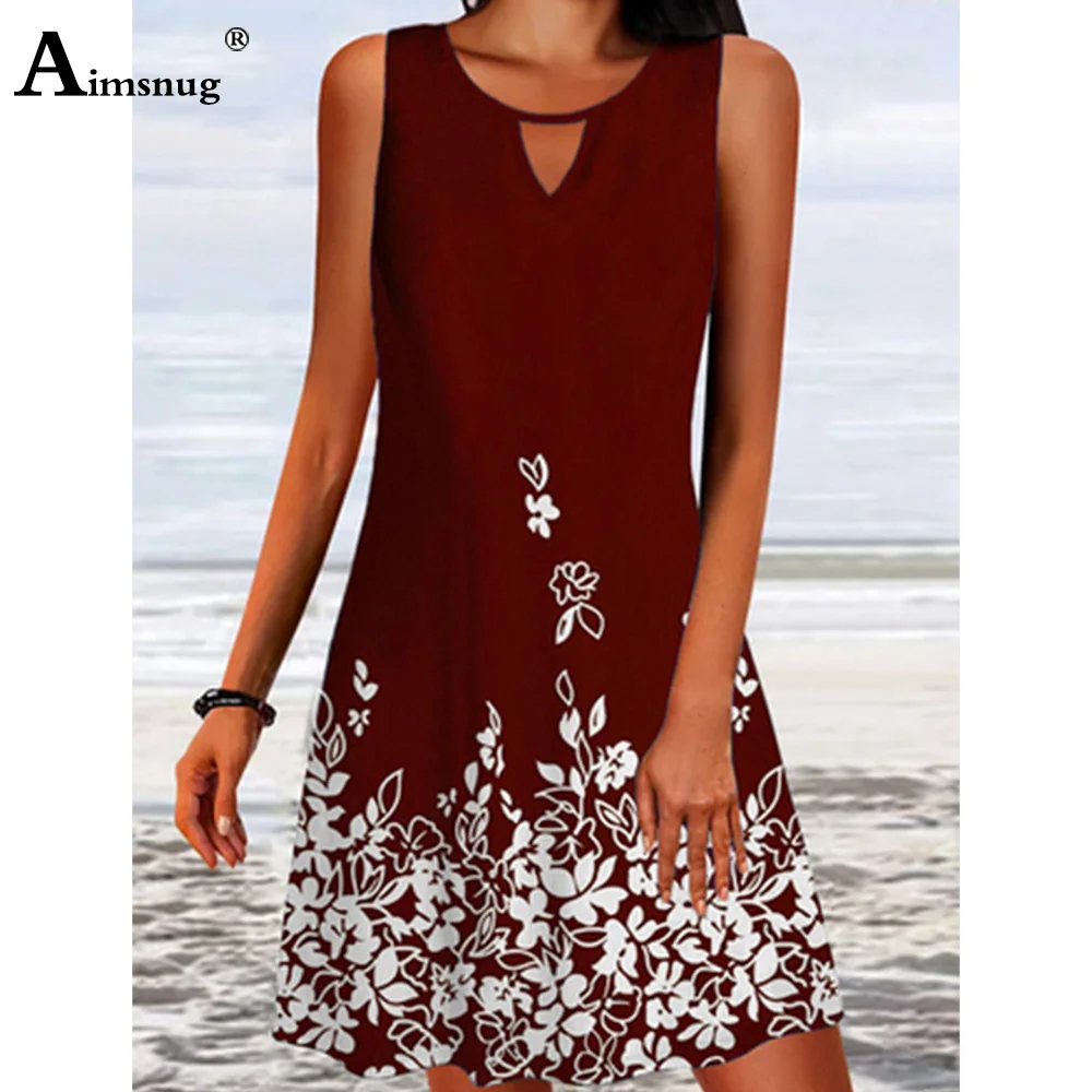 

Женское короткое платье с цветочным принтом, без рукавов, с V-образным вырезом