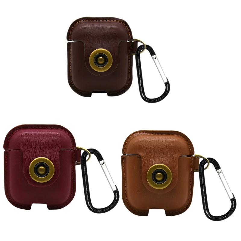 

Кожаный чехол для беспроводных наушников Bluetooth для 2 защитных чехлов для зарядного бокса