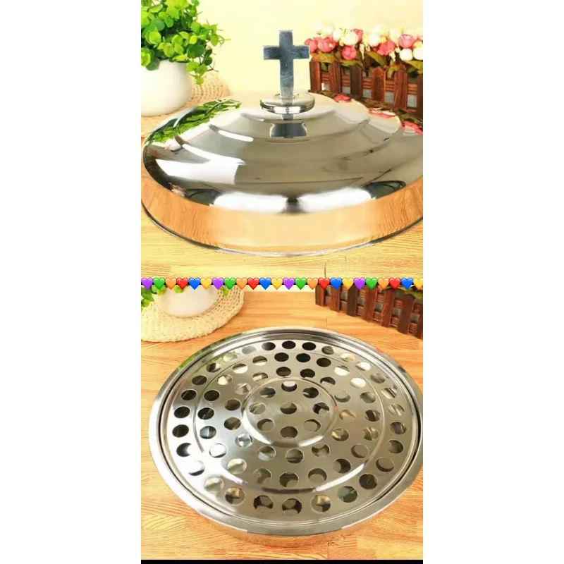 

Hot! Reuseable Plastic Cups 72holes Big Communion Base Tray with Cross Lid Church Gift Saint Supper