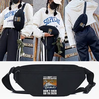 car printing waist bag 2022 belt men women fashion sports banana pouch money phone crossbody shoulder bag chest bag travel pack