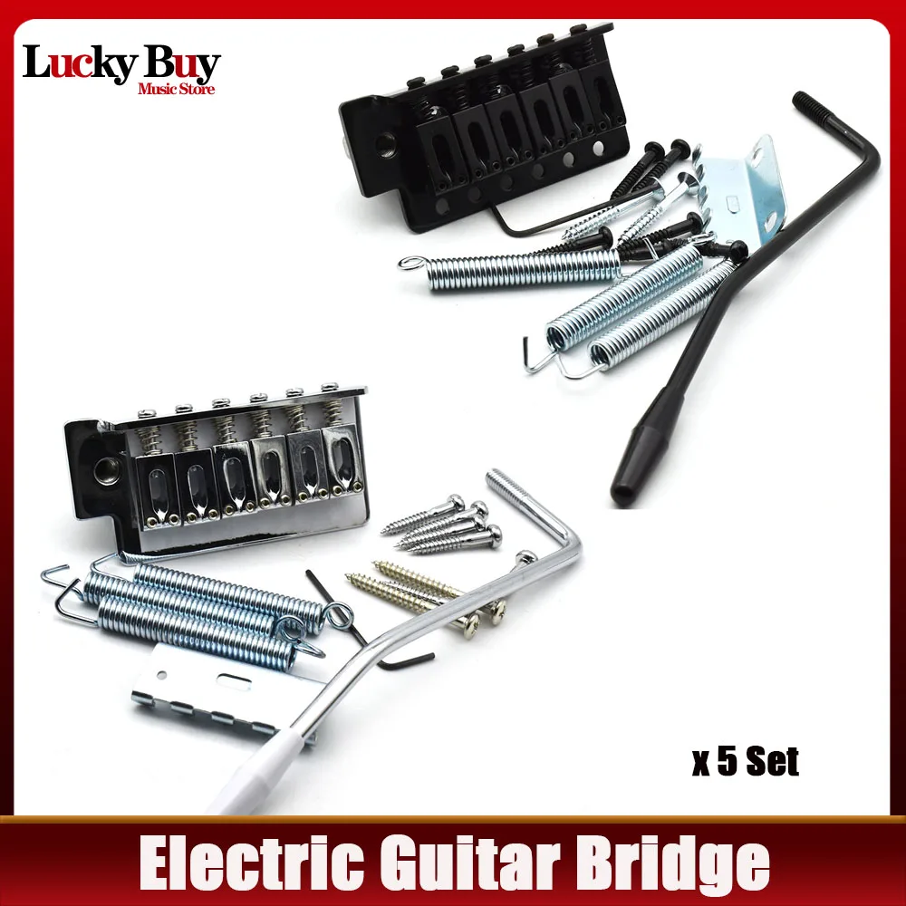 

5Set Electric Guitar Single Tremolo Bridge System 6 Strings Saddle Bridge with Whammy Bar for ST Electric Guitar