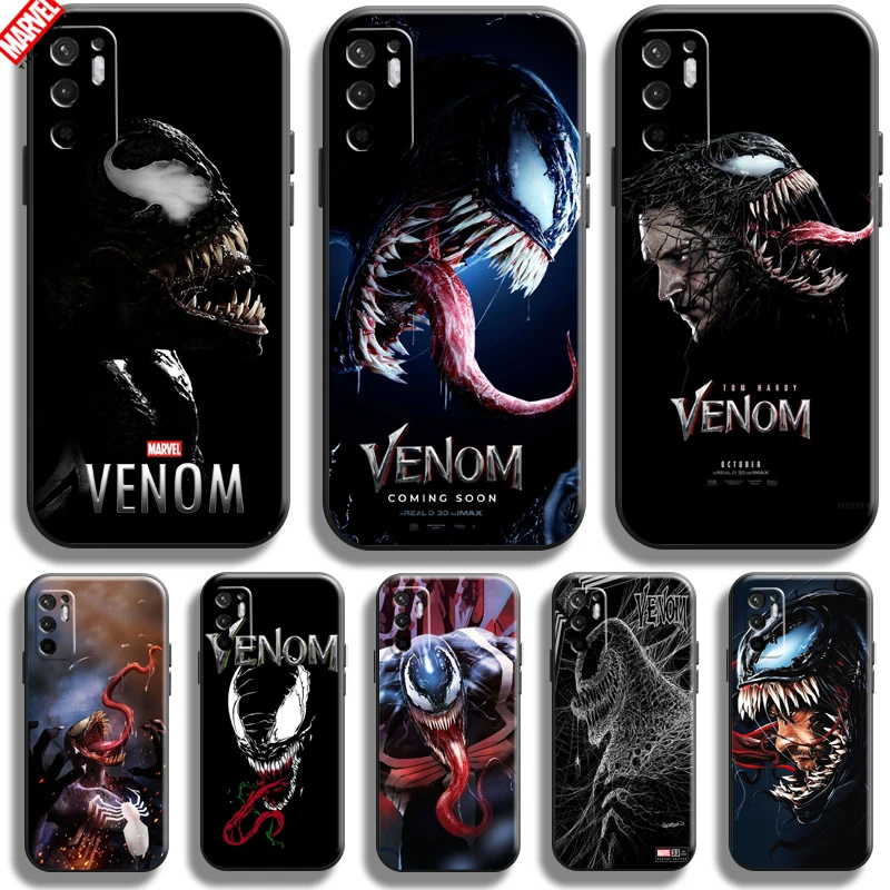 

Venom Marvel For Xiaomi Redmi Note 10T 5G Phone Case 6.5 Inch Soft Silicon Coque Cover Black Funda Comics Captain America