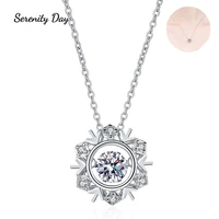 serenity day s925 sterling silver 0 5ct hexagram smart moissanite necklace d color vvs1 diamond pendant jewelry for women gift