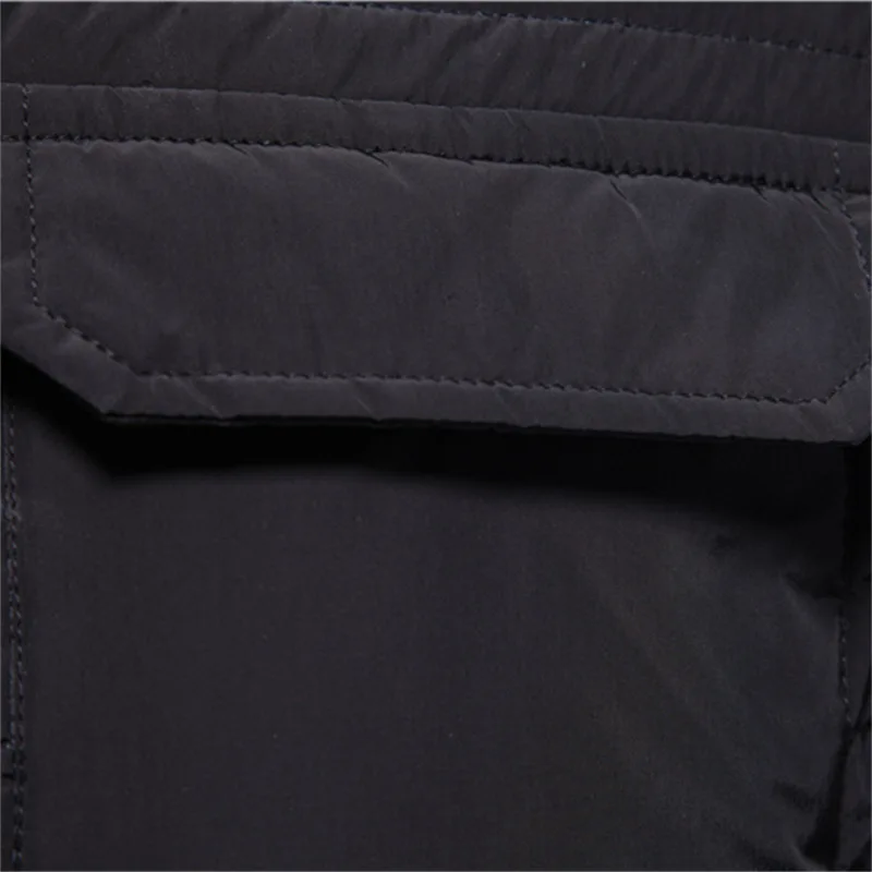 Winter New Men's Lapel Solid Color Cotton Jacket Business Casual Warm Coat Pocket Decoration for Men