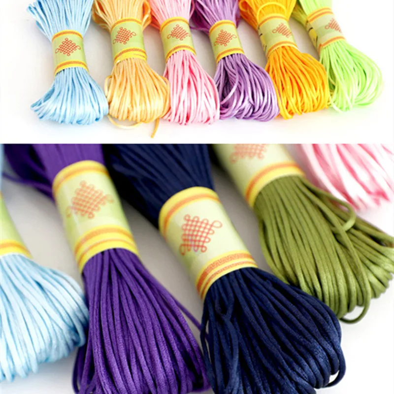 5yards/lot 2mm Chinese Knot Line Cord Silk Satin Cord Nylon Cord DIY String Necklace Bracelets Cord