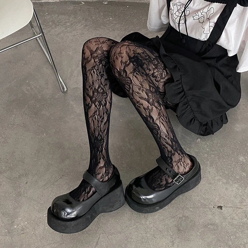 Сексуальные женские чулки с вырезами черные белые колготки |