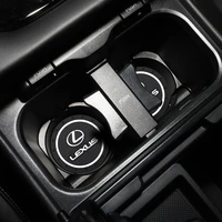 2pcs car coasters silicone pu leather universal cup slot anti slip auto parts for lexus f sport is250 ct200h rx300 rx350 gs300