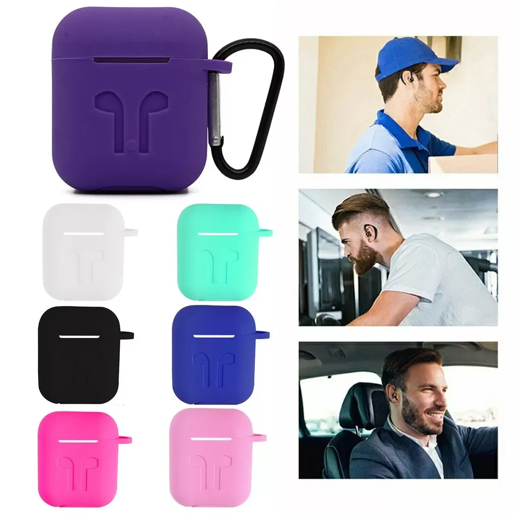

Waterproof Silicone Case Cover Protective Skin For Airpods Charging Case With Carabiner Keychain Belt Clip Protective Case