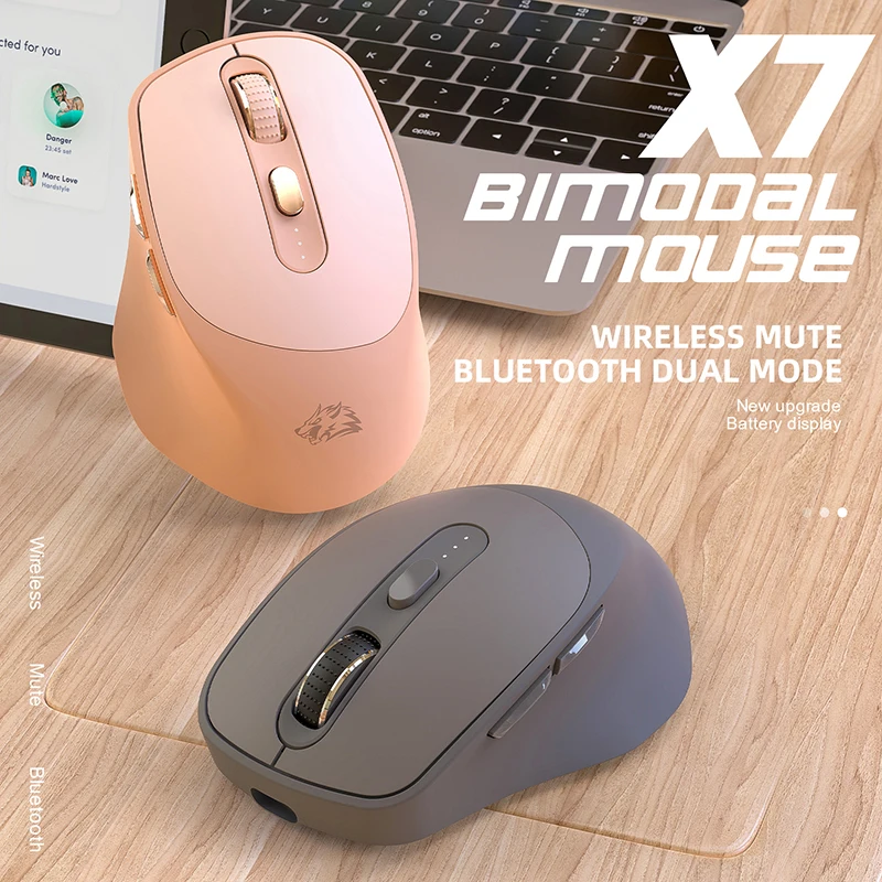 

Беспроводная игровая мышь X7 2,4G, совместимая с Bluetooth, 6 кнопок, 4000DPI, USB, перезаряжаемые мыши для компьютера, настольного ПК, ноутбука