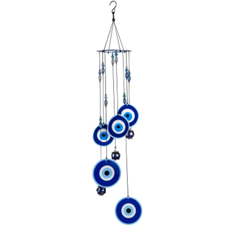 

Wind Chimes Blue Turkey Evil Eye Amulet Protection Wall Hanging Home Garden Decoration Blessing Gift Lucky Pendant
