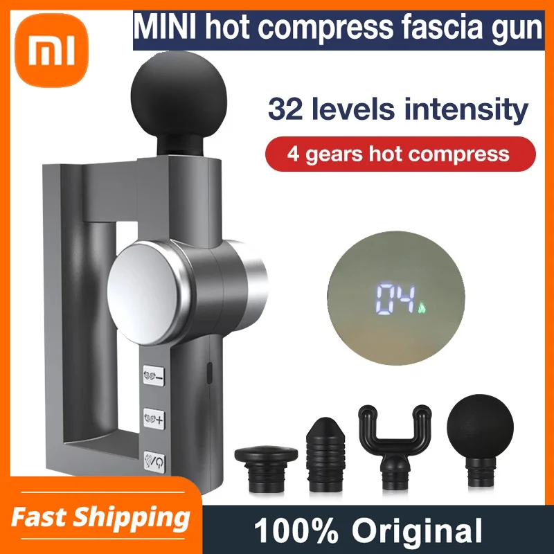 

Xiaomi compressa quente massagem gun 32 engrenagem lcd elétrica fáscia gun tecido profundo pescoço corpo volta massageador CE