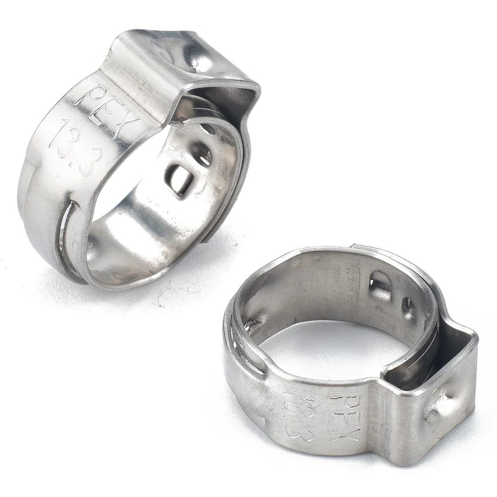 

20pcs 3/8 Inch Water Gas Pipe Worm Drive Hose Clip Single Ear Hose Clamps Stainless Steel Hose Clamp Pipe Clips (Silver)