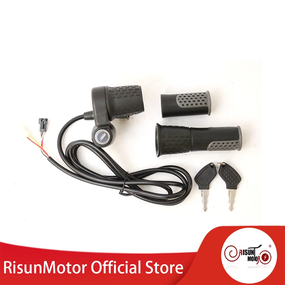 

12-90V Universal Voltage eBike Half-bar Twist Throttle with Electrical Lock without Battery Indicator