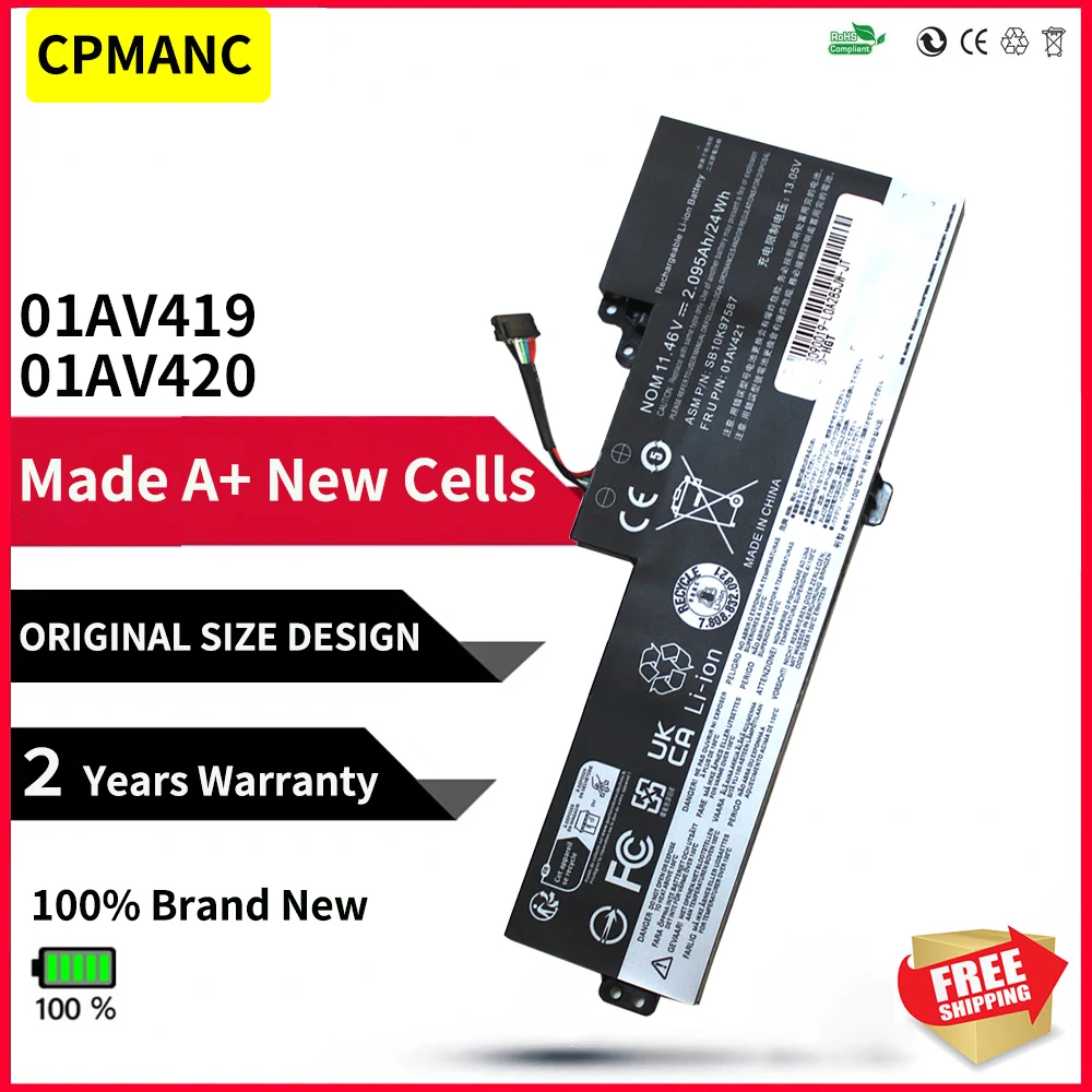 Внутренняя батарея CPMANC для Lenovo ThinkPad T470 T480 серии 01AV419 01AV421 01AV489 01AV420 SB10K97576 SB10K97578