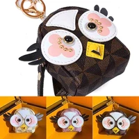 women cute owl mini hand pouch coin purse for girl wallet card holder bag pendants organizer leather kawaii backpack key case