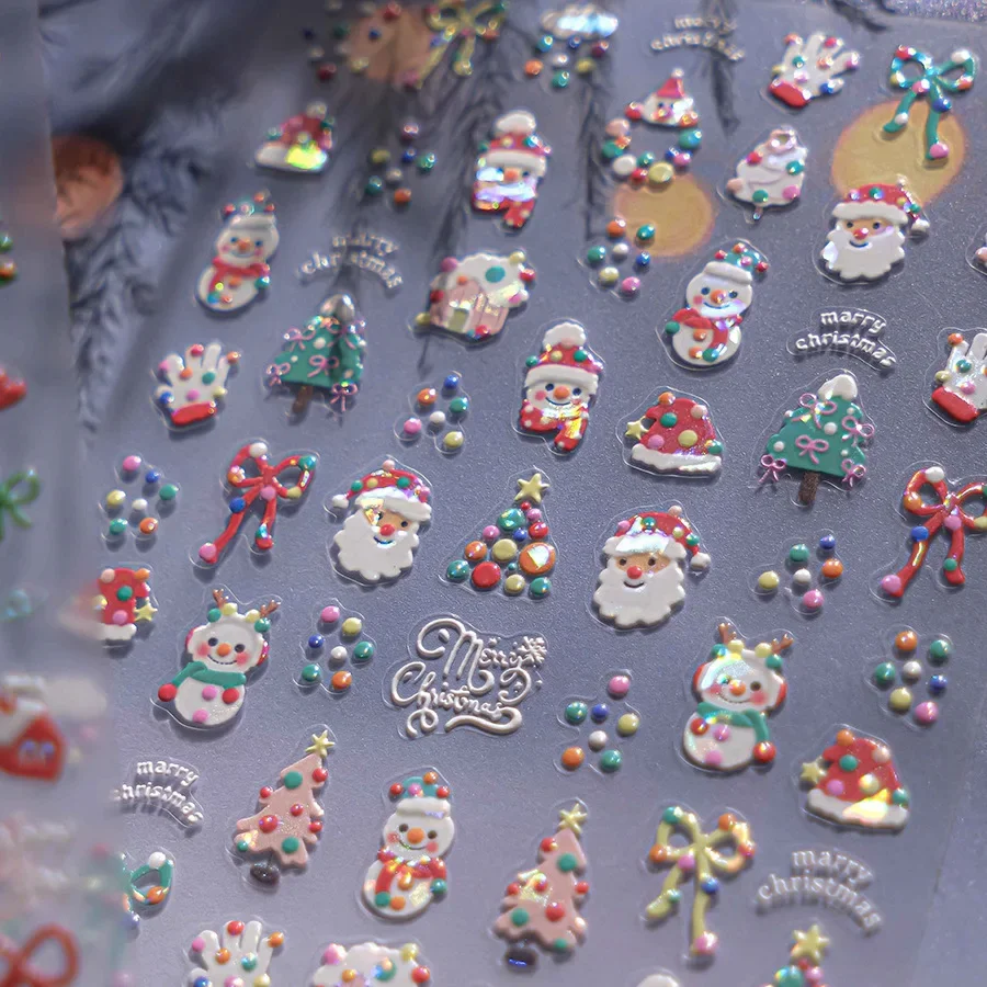 1 шт. рождественские наклейки для ногтей свет в виде ракушки красочные елочные