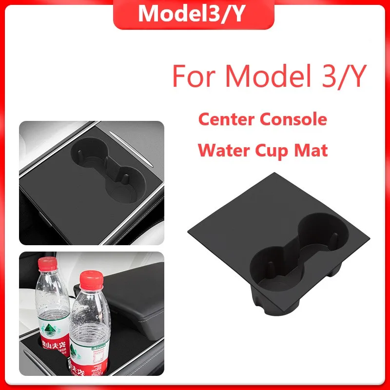 

For Tesla Model 3 Model Y 2023 Center Console Water Cup Mat Model3Y Silicone Anti-slip Water Cup Holder Accessories