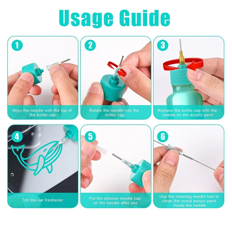 8 шт. колпачки для аппликаторов с круглыми и плоскими иглами