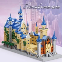 mini city new swan stone castle building block world moc neuschwanstein famous architecture brick puzzle toys for children gifts