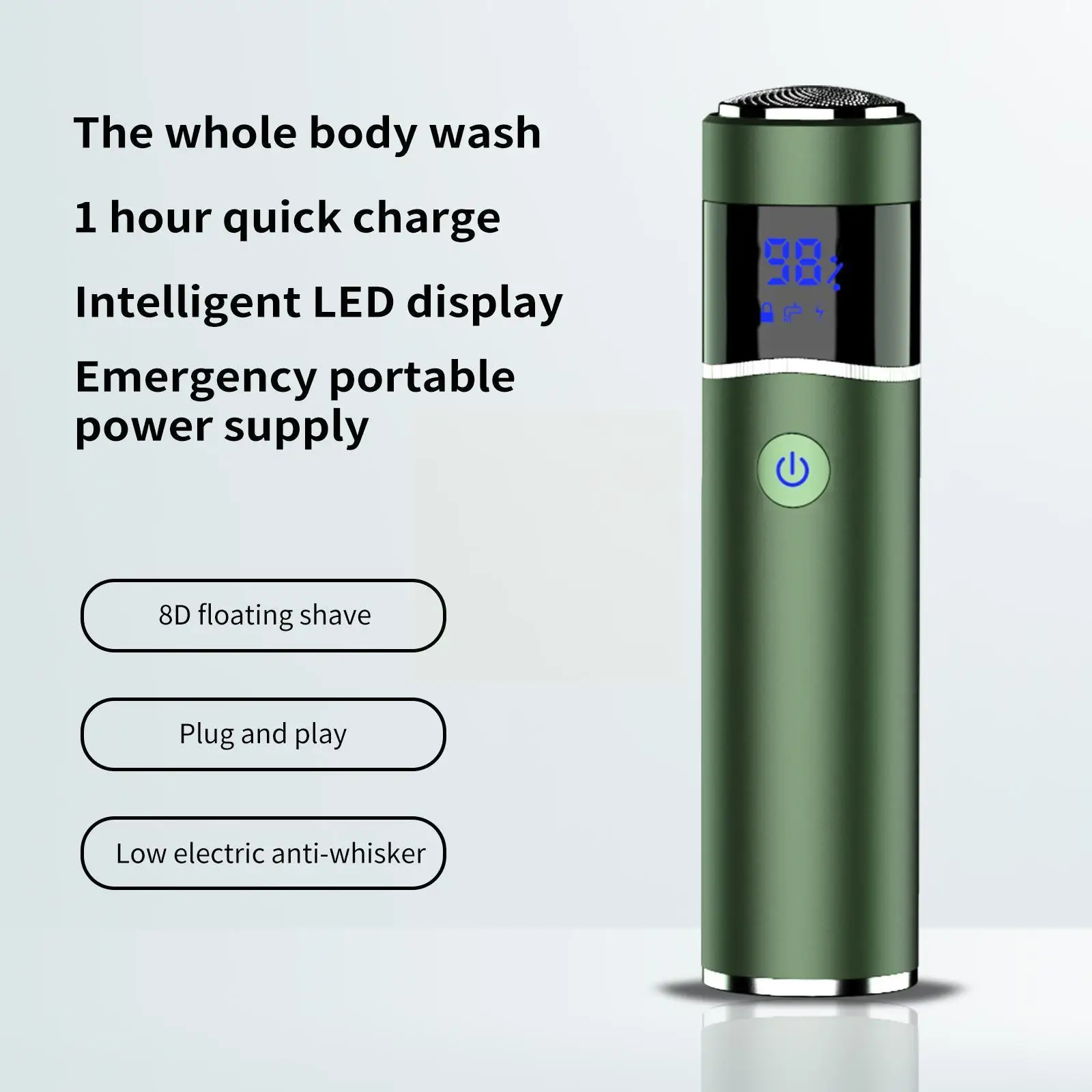 

9D Men's Mini Electric Shaver Mini Travel Car Portable Beard Shaver 1200mah USB Rechargeable Multifunctional Shaver For Men Q5C8