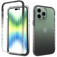 transparent gradient case for iphone 14 pro max iphone14 max shockproof case pc tpu two layer structure full protection cover