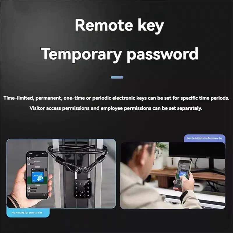 Фото ABMH-Tuya APP Умный замок с отпечатком пальца и паролем, Bluetooth, миниатюрный, водонепроницаемый, биометрический электронный замок для шкафчиков, багажа, спортзалов №3