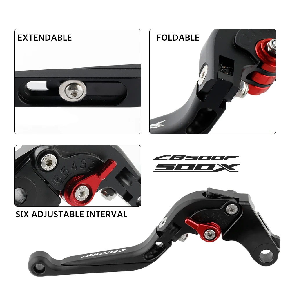 Складные ручки тормоза и сцепления для HONDA CB500F CB500X 2013-2021 CB 500F 500X 2022 2023 Мотоцикл Регулируемые продлеваемые ручки.
