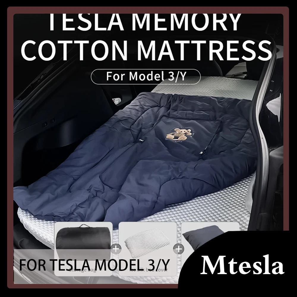 

Camping Mattress for Tesla Model Y/3 Memory Foam Mattress Storage Bag & Sheet Provided Portable In Car Sleeping