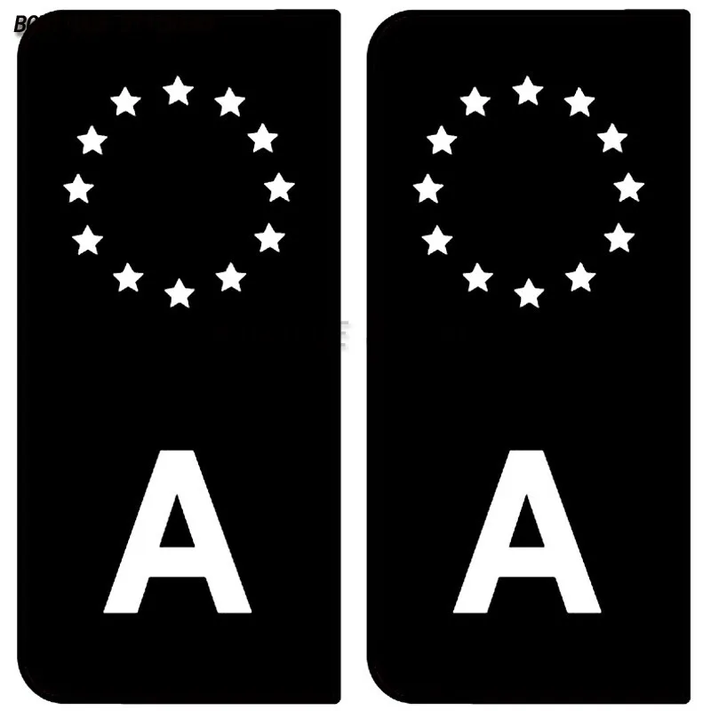 Фото 2 шт., наклейки на номерной знак со звездным кольцом ЕС A, B, E, автомобиль, грузовик, автофургон, внедорожник, стены, водонепроницаемые наклейки из ПВХ №2