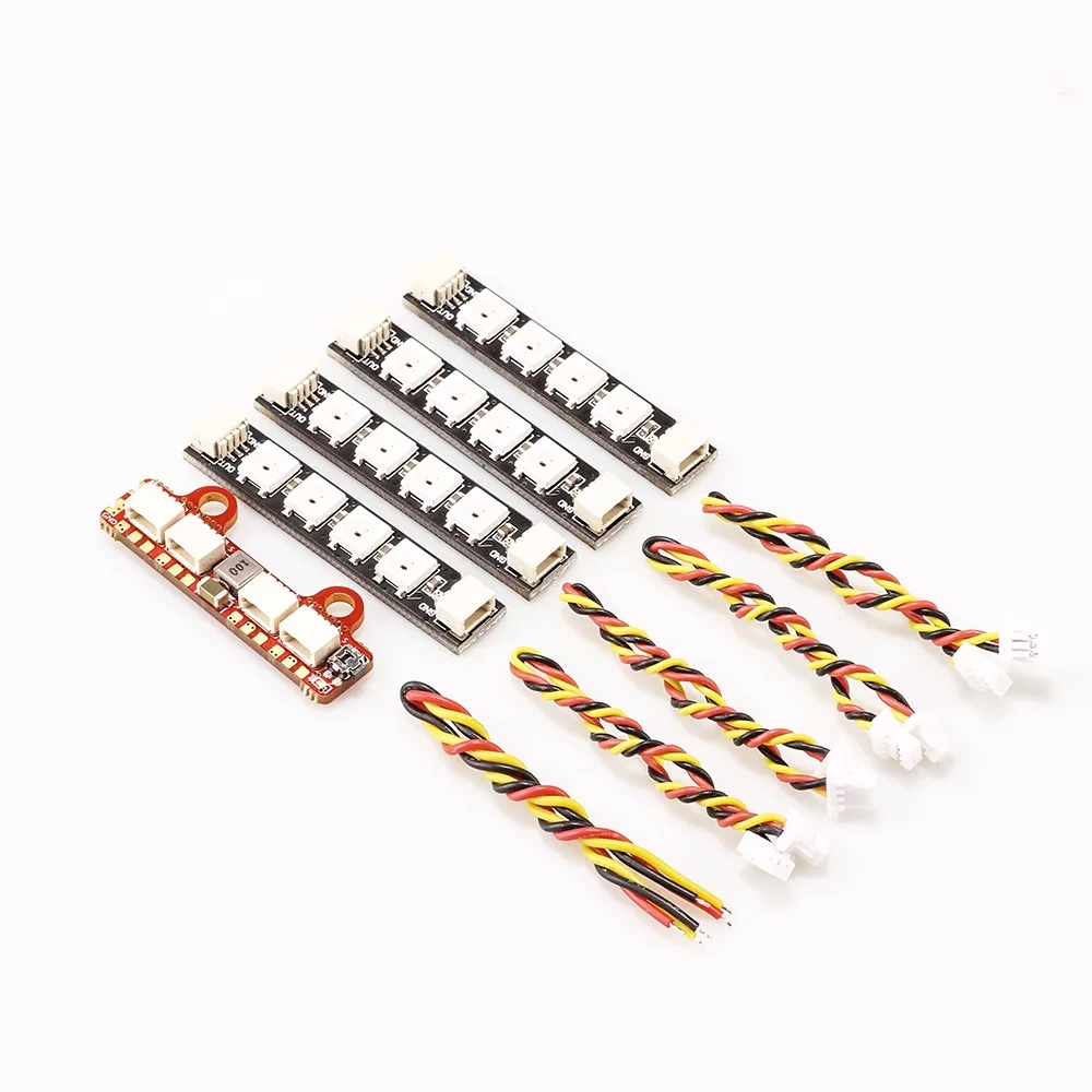 

HGLRC 2812 LED Controller 2-6S 5V2A BEC with 4PCS W554B LED Light Board for FPV Racing Drone RC Quadcopter Spare Parts RC Parts