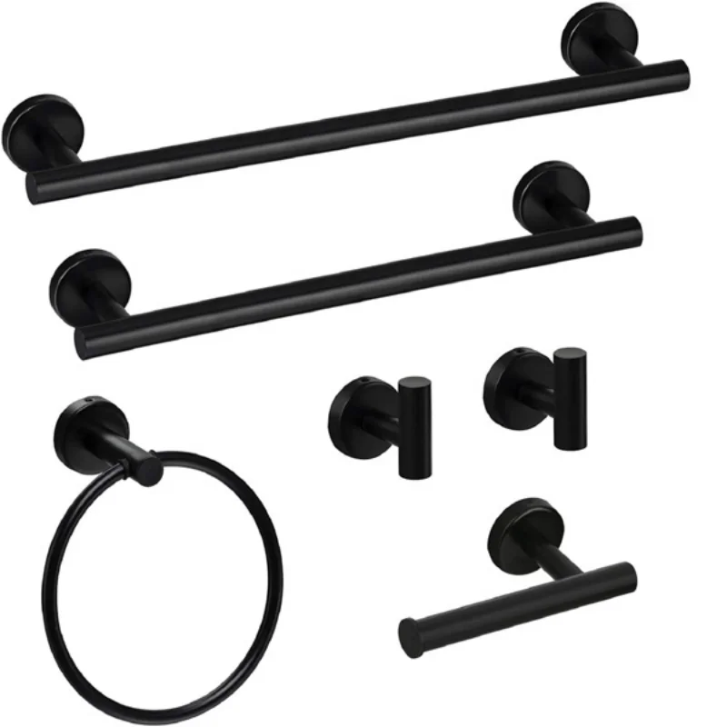 

6 Piece Stainless Steel Bathroom Towel Rack Set Wall Mount[US Stock]
