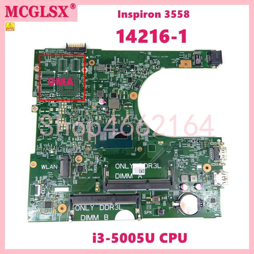 14216-1 С материнской платой ноутбука i3-5005U/i5-5200U CPU UMA/GT920M-V2G для ноутбука Inspiron 15 3558 Материнская плата для ноутбука 100% проверена ОК Используется на.