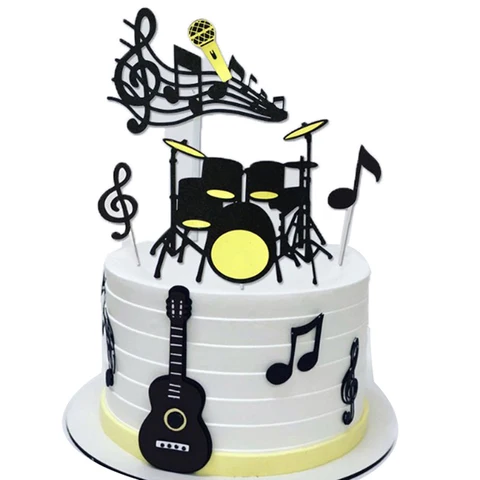 Необычные музыкальные ноты, топпер для торта, музыкальные инструменты, праздничные топперы для кексов, украшение для торта на свадьбу, день рождения