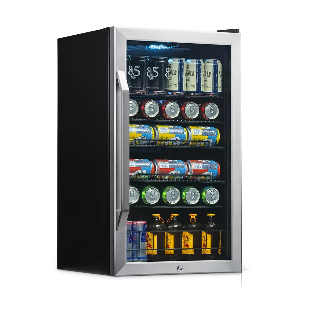 

Stainless Steel 126 Can Beverage Refrigerator and Cooler with SplitShelf Design, AB-1200X