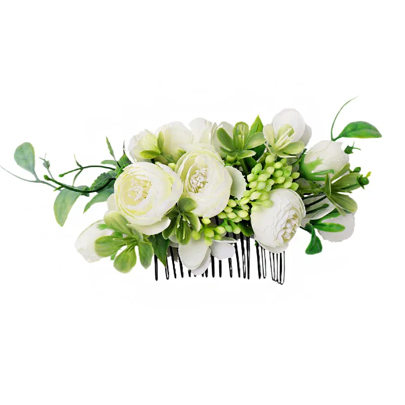 

New 2pcs/lot Artificial Flower Hair Comb Wedding Flower Hair Accessories Bridal Hair Pins WLCB1033