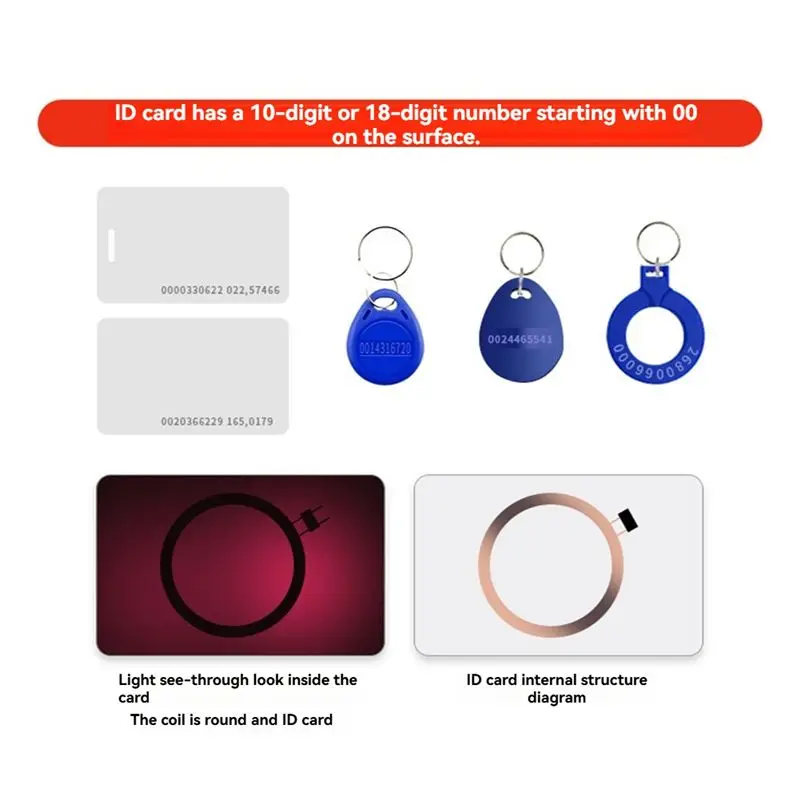 Фото ABZZ-125Khz RFID-считыватель карт + 2 брелока, комплект для копирования, записи, дублирования и программирования ID-карт, поддерживает копирование тегов EM4305 и T5577, каждая из которых является записываемой. №2