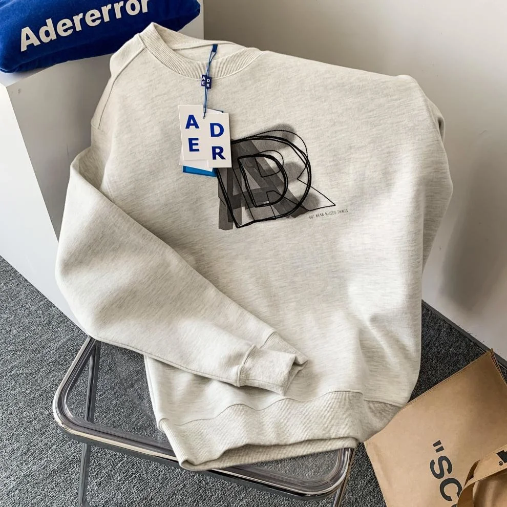 

ADER ERROR embroidery Sweatshirt Men Women High Quality Letter overlap Hoodie Ader error Crewneck Oversized Hoodies pullover