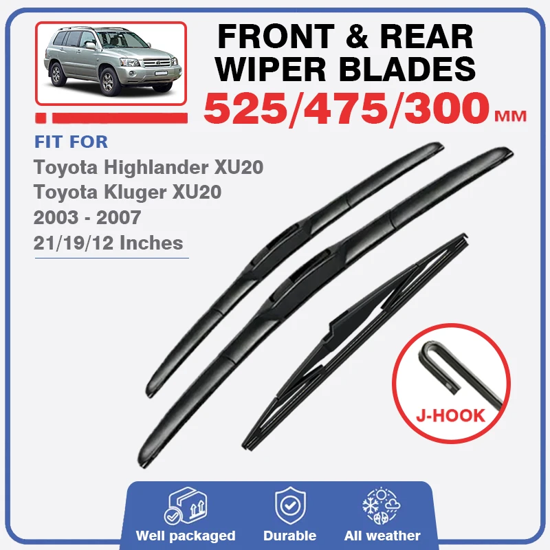 

Wiper Blades For Toyota Highlander Toyota Kluger XU20 2003 - 2007 Front Windshield Windscreen Window Cover Inserts Accessories